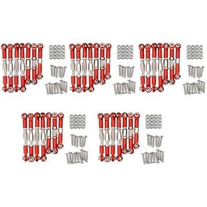 Tlily - 5Set for 144001 1/14 rc Car Spare Parts Metal Linkage Servo Rod Steering Tie Rod Set, Red Tlily - 5Set for 144001 1/14 rc Car Spare Parts Metal Linkage Servo Rod Steering Tie Rod Set, Red