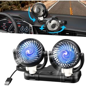 COOCHEER 5V Dual Head Car Fan 360° Rotation USB Quiet Fan for Trucks Vans SUVs RVs COOCHEER 5V Dual Head Car Fan 360° Rotation USB Quiet Fan for Trucks Vans SUVs RVs