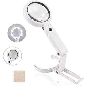 YMYNY 5X 11X Handheld Magnifying Glass with Lighting on Stand with 8 led Lights, Reading Magnifier, Table Magnifier with Foldable Stand, for Reading, YMYNY 5X 11X Handheld Magnifying Glass with Lighting on Stand with 8 led Lights, Reading Magnifier, Table Magnifier with Foldable Stand, for Reading,