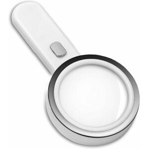 DEWDAT 5X High Power Illuminated Magnifying Magnifier, Large 90mm Distortion-Free Magnifying Glass with led Light with Glass Lens DEWDAT 5X High Power Illuminated Magnifying Magnifier, Large 90mm Distortion-Free Magnifying Glass with led Light with Glass Lens