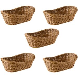 Tlily - 5X Oval Wicker Woven Bread Serving Basket, 11 Inch Storage for Tabletop Cosmetic Fruit Food and Bathroom Tlily - 5X Oval Wicker Woven Bread Serving Basket, 11 Inch Storage for Tabletop Cosmetic Fruit Food and Bathroom