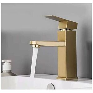 Alwaysh - 006 Brushed Gold Basin Faucet (Brushed Gold), Bathroom Sink Faucet, Pipes Included, sus 304 Stainless Steel Alwaysh - 006 Brushed Gold Basin Faucet (Brushed Gold), Bathroom Sink Faucet, Pipes Included, sus 304 Stainless Steel