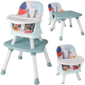 Costway - 6-in-1 Baby High Chair Convertible Infant Feeding Chair-colorful Costway - 6-in-1 Baby High Chair Convertible Infant Feeding Chair-colorful