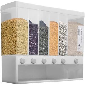 6 in1 Dry Food Dispenser Storage Container Wall Mount Cereal Grain Rice Dispenser 6 Grid Rice Dispenser Food Bucket for Kitchen and Home 6 in1 Dry Food Dispenser Storage Container Wall Mount Cereal Grain Rice Dispenser 6 Grid Rice Dispenser Food Bucket for Kitchen and Home