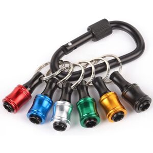 MEMKEY 6 Pack 1/4 Inch Hex Shank Aluminum Lightweight Quick Change Bit Holder Keychain Key Ring Drill Bit Portable Screw Adapter with Black Carabiner MEMKEY 6 Pack 1/4 Inch Hex Shank Aluminum Lightweight Quick Change Bit Holder Keychain Key Ring Drill Bit Portable Screw Adapter with Black Carabiner