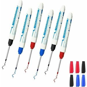 DHKLFA 6 Pack Drill Hole Markers - Carpenter Pencils - 30mm Extra Long Tip Marker Pencil for Carpenter or Construction, Works Well on Wood, Plastic, Steel DHKLFA 6 Pack Drill Hole Markers - Carpenter Pencils - 30mm Extra Long Tip Marker Pencil for Carpenter or Construction, Works Well on Wood, Plastic, Steel