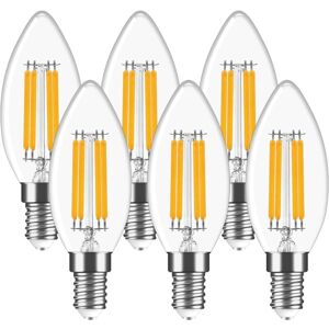 WOIYIC 6 Pack E14 LED Light Bulbs, 4W E14 LED Candle Bulbs, 2700K Warm White, 470lm, C35 Small Screw Bulb, 40W Equivalent, Non-Dimmable WOIYIC 6 Pack E14 LED Light Bulbs, 4W E14 LED Candle Bulbs, 2700K Warm White, 470lm, C35 Small Screw Bulb, 40W Equivalent, Non-Dimmable