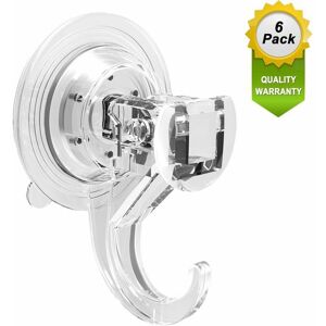 Hoopzi - 6 Pack Suction Cup Hooks Without Drilling, Holds Up to 5kg Weight, Heavy Duty Vacuum Suction Hooks For Kitchen Bathroom Window Glass, Clear Hoopzi - 6 Pack Suction Cup Hooks Without Drilling, Holds Up to 5kg Weight, Heavy Duty Vacuum Suction Hooks For Kitchen Bathroom Window Glass, Clear