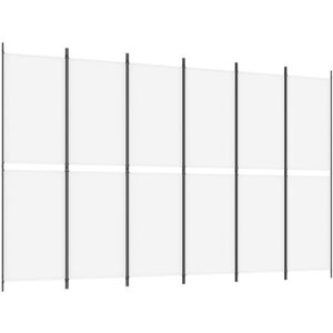 vidaXL 6 Panel White Fabric Room Divider - Room Divider vidaXL 6 Panel White Fabric Room Divider - Room Divider