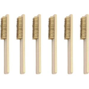 GOTRAYS 6 Pcs Brass Brush, Wire Brush Set, Wire Brush with Brass Bristles 200mm, Brass Wire Brushes, for Cleaning Sweat Stains, Rust and Deep Cleaning GOTRAYS 6 Pcs Brass Brush, Wire Brush Set, Wire Brush with Brass Bristles 200mm, Brass Wire Brushes, for Cleaning Sweat Stains, Rust and Deep Cleaning