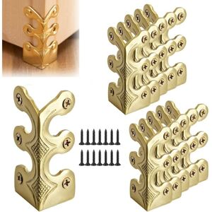 Cyslmuk - 10 Pcs Metal Baseboard Corner Protectors, Vintage Metal Corner Guards with 60 Pcs Screws, for Cabinets, Boxes, Furniture, Shelves and Tables Cyslmuk - 10 Pcs Metal Baseboard Corner Protectors, Vintage Metal Corner Guards with 60 Pcs Screws, for Cabinets, Boxes, Furniture, Shelves and Tables