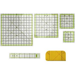 TLILY 6 pcs Quilting Ruler Square Acrylic Fabric Cutting Transparent Marker Ironing TLILY 6 pcs Quilting Ruler Square Acrylic Fabric Cutting Transparent Marker Ironing