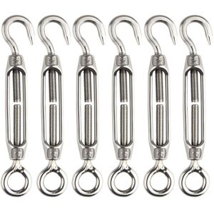 Ersandy - Pieces Wire Turnbuckle, Turnbuckle, M4 Stainless Steel, Adjustable Turnbuckle, Hook and Eye Set, Robust Ersandy - Pieces Wire Turnbuckle, Turnbuckle, M4 Stainless Steel, Adjustable Turnbuckle, Hook and Eye Set, Robust