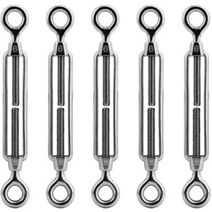Memkey - 6-piece cable tensioner with hook and eye - stainless steel 304, M6 turnbuckle Memkey - 6-piece cable tensioner with hook and eye - stainless steel 304, M6 turnbuckle