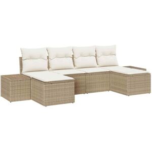 Garden Sofa Set 6 pcs Beige and cream 184 x 62 x 85 cm Vidaxl Garden Sofa Set 6 pcs Beige and cream 184 x 62 x 85 cm Vidaxl