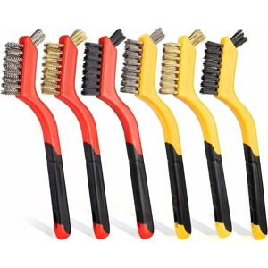Linghhang - 6 wire brushes (steel, brass and nylon) for cleaning welding slag and rust. Linghhang - 6 wire brushes (steel, brass and nylon) for cleaning welding slag and rust.
