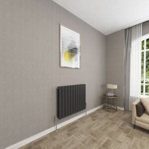 Sky Bathroom - 600x748mm Black Double Flat Panel Radiator Horizontal Central Heating Rad Sky Bathroom - 600x748mm Black Double Flat Panel Radiator Horizontal Central Heating Rad