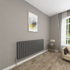 Sky Bathroom - 600x1428mm Anthracite Double Flat Panel Radiator Horizontal Central Heating Rad Sky Bathroom - 600x1428mm Anthracite Double Flat Panel Radiator Horizontal Central Heating Rad