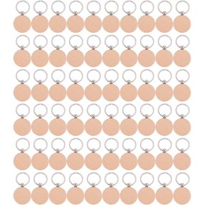 Tlily - 60Pcs Blank Round Wooden Key Chain Diy Wood Keychains Tags Can Engrave Gifts Tlily - 60Pcs Blank Round Wooden Key Chain Diy Wood Keychains Tags Can Engrave Gifts