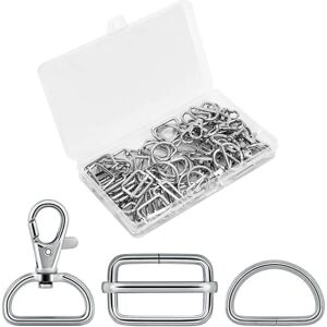 CSPARKV 60pcs Carabiner Handbag Sewing Accessories, Swivel Snap Hooks Sewing, Tri-Glide Metal Buckle + D-Shaped Rings + Swivel Hooks diy Accessories CSPARKV 60pcs Carabiner Handbag Sewing Accessories, Swivel Snap Hooks Sewing, Tri-Glide Metal Buckle + D-Shaped Rings + Swivel Hooks diy Accessories