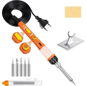 IKODM 60W Soldering Iron Precision Electric Welding Kit with on/off Switch Adjustable Temperature 200450℃ 5 Soldering Tips, Solder Wire, Soldering Iron IKODM 60W Soldering Iron Precision Electric Welding Kit with on/off Switch Adjustable Temperature 200450℃ 5 Soldering Tips, Solder Wire, Soldering Iron