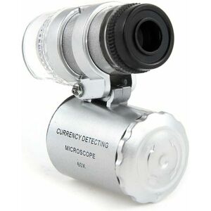 Hoopzi - 60X Mini Illuminated Pocket Jewelers Magnifying Glass Loupe Adjustable Microscope with uv Fluorescence Detector and led White Lights Hoopzi - 60X Mini Illuminated Pocket Jewelers Magnifying Glass Loupe Adjustable Microscope with uv Fluorescence Detector and led White Lights