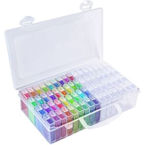 Tlily - 64 Grids Diamond Paint Storage Box Portable Seed Bead Organizer Case diy Nail Art Plastic Container Tlily - 64 Grids Diamond Paint Storage Box Portable Seed Bead Organizer Case diy Nail Art Plastic Container