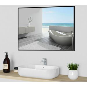 BIUBIUBATH 800x600mm Rectangle Black Frame Bathroom Mirror Wall Hung IP44 Rated BIUBIUBATH 800x600mm Rectangle Black Frame Bathroom Mirror Wall Hung IP44 Rated