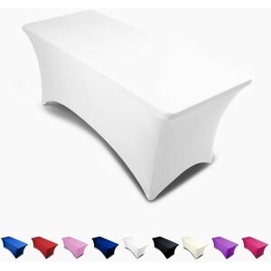 TINOR 6ft Tablecloth Rectangular Spandex Linen - White Table Cloth Table Cover for 6 Foot Folding Table, Wedding Party, Beauty Event Decoration, Kitchen TINOR 6ft Tablecloth Rectangular Spandex Linen - White Table Cloth Table Cover for 6 Foot Folding Table, Wedding Party, Beauty Event Decoration, Kitchen