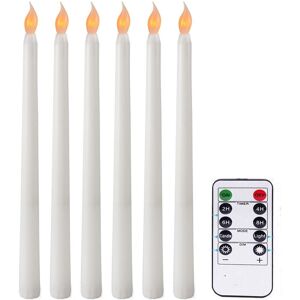 TLILY 6Pcs Flameless Taper Candles Flickering with 10-Key Remote , Battery Operated LED Candlesticks Window TLILY 6Pcs Flameless Taper Candles Flickering with 10-Key Remote , Battery Operated LED Candlesticks Window