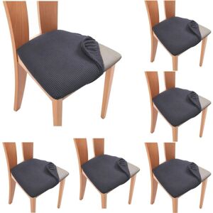 CYSLMUK 6pcs Grey Dining Room Kitchen Chair Cover, Anti-fouling Slipcover Elastic Curved Chair Cover CYSLMUK 6pcs Grey Dining Room Kitchen Chair Cover, Anti-fouling Slipcover Elastic Curved Chair Cover