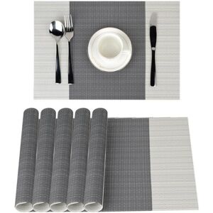 AOUGO 6Pcs Non-Slip pvc Placemats Washable Placemat(45x30cm) Placemats for Kitchen, Living Room, Garden or Dining Room (Gray Striped) AOUGO 6Pcs Non-Slip pvc Placemats Washable Placemat(45x30cm) Placemats for Kitchen, Living Room, Garden or Dining Room (Gray Striped)