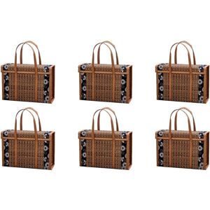 Tlily - 6X Picnic Basket Woven Wicker Storage Bag Handle Folded Fruit Shopping Food Rattan Grass Foldable Bamboo Tlily - 6X Picnic Basket Woven Wicker Storage Bag Handle Folded Fruit Shopping Food Rattan Grass Foldable Bamboo