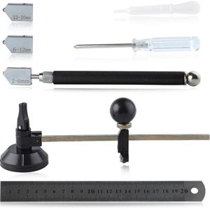 TLILY 7 PCS Glass Cutter Tool Set Includes Adjustable Circular with Round Knob Handle and Suction Cup TLILY 7 PCS Glass Cutter Tool Set Includes Adjustable Circular with Round Knob Handle and Suction Cup