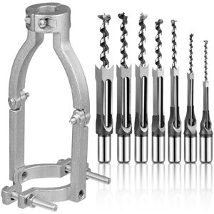 Tlily - 7 Pcs Square Hole Drill Bit with 1 Adapter Mortising Chisel Set, Power Tool for Machines Tlily - 7 Pcs Square Hole Drill Bit with 1 Adapter Mortising Chisel Set, Power Tool for Machines