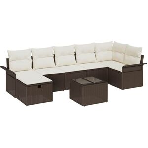 Vidaxl - Garden Sofa Set 8 pcs Brown and cream 297.5 x 132.5 x 85 cm Vidaxl - Garden Sofa Set 8 pcs Brown and cream 297.5 x 132.5 x 85 cm