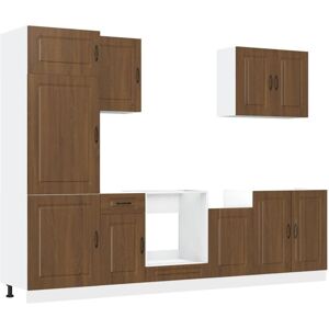 7 Piece Kitchen Cabinet Set Kalmar Brown Oak Engineered Wood vidaXL 7 Piece Kitchen Cabinet Set Kalmar Brown Oak Engineered Wood vidaXL
