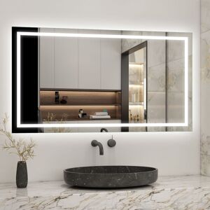 Acezanble - Large led Bathroom Mirrors with Bluetooth Speaker Anti Fog 3x Magnifying 6000K Cool White Light + 2700K Warm Lights - 1200x700mm Acezanble - Large led Bathroom Mirrors with Bluetooth Speaker Anti Fog 3x Magnifying 6000K Cool White Light + 2700K Warm Lights - 1200x700mm