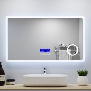 Acezanble - led Bathroom Mirrors with Bluetooth Speaker Anti Fog 3x Magnifying 6000K Cool White Light + 2700K Warm Lights - 800x600mm Acezanble - led Bathroom Mirrors with Bluetooth Speaker Anti Fog 3x Magnifying 6000K Cool White Light + 2700K Warm Lights - 800x600mm