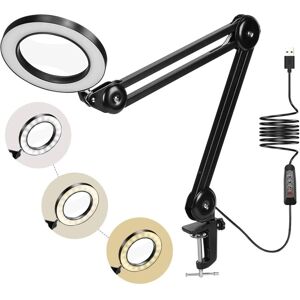 BEIJIYI 72 LED Magnifying Lamp, 5X Daylight Desktop Magnifying Glass with Metal Clamp, 3 Dimmable Color Modes for Repairing, Crafting, Sewing, Reading (Black) BEIJIYI 72 LED Magnifying Lamp, 5X Daylight Desktop Magnifying Glass with Metal Clamp, 3 Dimmable Color Modes for Repairing, Crafting, Sewing, Reading (Black)