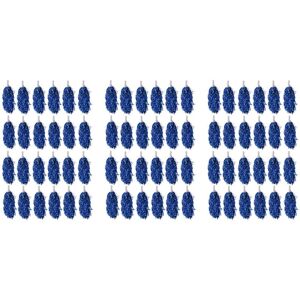 Tlily - 72 Pieces Cheerleader Pom Poms Metallic Foil Pompoms with Plastic Handle for Adults, Kids, Girls, Blue Tlily - 72 Pieces Cheerleader Pom Poms Metallic Foil Pompoms with Plastic Handle for Adults, Kids, Girls, Blue