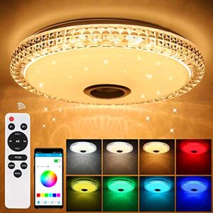 IKODM 72W led Crystal Ceiling Light with Bluetooth Speaker, Smart with Remote Control and app Control, Color Changing, Adjustable for Bedroom Kitchen IKODM 72W led Crystal Ceiling Light with Bluetooth Speaker, Smart with Remote Control and app Control, Color Changing, Adjustable for Bedroom Kitchen
