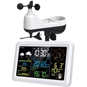 Tlily - 7.5In lcd Screen Weather Station with Outdoor Sensor Indoor Thermometer Wind Speed and Direction Moon Phase(EU) Tlily - 7.5In lcd Screen Weather Station with Outdoor Sensor Indoor Thermometer Wind Speed and Direction Moon Phase(EU)