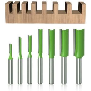 TOOLIVE 7pcs 6mm Shank Straight Router Bits, Straight Router Bits for Wood Tungsten Carbide Woodworking Tool, Single and Double Flute Straight Router Bits TOOLIVE 7pcs 6mm Shank Straight Router Bits, Straight Router Bits for Wood Tungsten Carbide Woodworking Tool, Single and Double Flute Straight Router Bits
