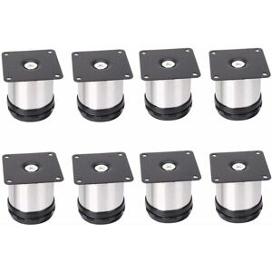 Hoopzi - 8 Adjustable Stainless Steel Furniture Legs, Adjustable 50mm Height Thicken Cabinet Legs Table Legs Furniture Legs, Brushed Stainless Steel, Hoopzi - 8 Adjustable Stainless Steel Furniture Legs, Adjustable 50mm Height Thicken Cabinet Legs Table Legs Furniture Legs, Brushed Stainless Steel,