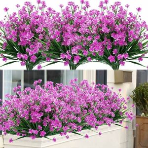 Hoopzi - 8 Bundles Outdoor Artificial Fake Flowers uv Resistant Shrubs Plants, Faux Plastic Greenery for Indoor Outside Hanging Plants Garden Porch Hoopzi - 8 Bundles Outdoor Artificial Fake Flowers uv Resistant Shrubs Plants, Faux Plastic Greenery for Indoor Outside Hanging Plants Garden Porch