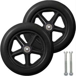 DEWDAT 8 Inch Front Caster, 2pcs Wheelchair Replacement Wheels, Non-Slip Solid Tire, 190mm Gray in Black, Wheels for Wheelchairs, Rollators, Walkers(Black) DEWDAT 8 Inch Front Caster, 2pcs Wheelchair Replacement Wheels, Non-Slip Solid Tire, 190mm Gray in Black, Wheels for Wheelchairs, Rollators, Walkers(Black)