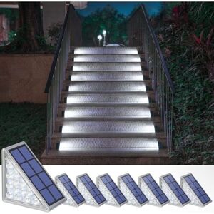 WOIYIC 8 Pack Solar Step Lights for Stairs, Steps, Deck, Driveway, Porch, Front Door, Sidewalk - Cool White WOIYIC 8 Pack Solar Step Lights for Stairs, Steps, Deck, Driveway, Porch, Front Door, Sidewalk - Cool White