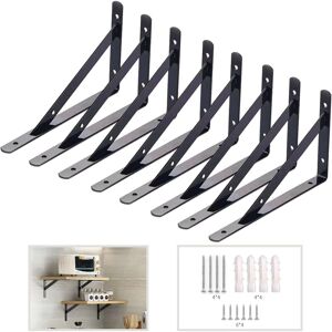 MEMKEY 8 Packs Industrial Wall Shelf Bracket, 150x95mm Metal Bracket, Triangle Shelf Bracket, Heavy Duty 90 Degree Metal Bracket, for Garage, Kitchen, MEMKEY 8 Packs Industrial Wall Shelf Bracket, 150x95mm Metal Bracket, Triangle Shelf Bracket, Heavy Duty 90 Degree Metal Bracket, for Garage, Kitchen,