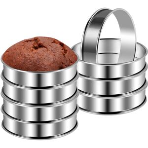 TLILY 8 Pcs 4.1 Inch Muffin Tart Rings Double Ring Stainless Steel Round Mold for Home Cooking TLILY 8 Pcs 4.1 Inch Muffin Tart Rings Double Ring Stainless Steel Round Mold for Home Cooking